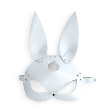 Шкіряна маска Зайчика Art of Sex – Bunny mask, колір Білий