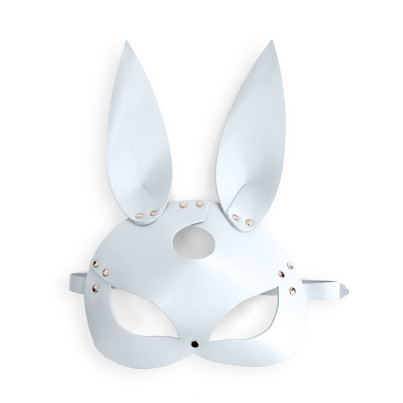 Шкіряна маска Зайчика Art of Sex – Bunny mask, колір Білий