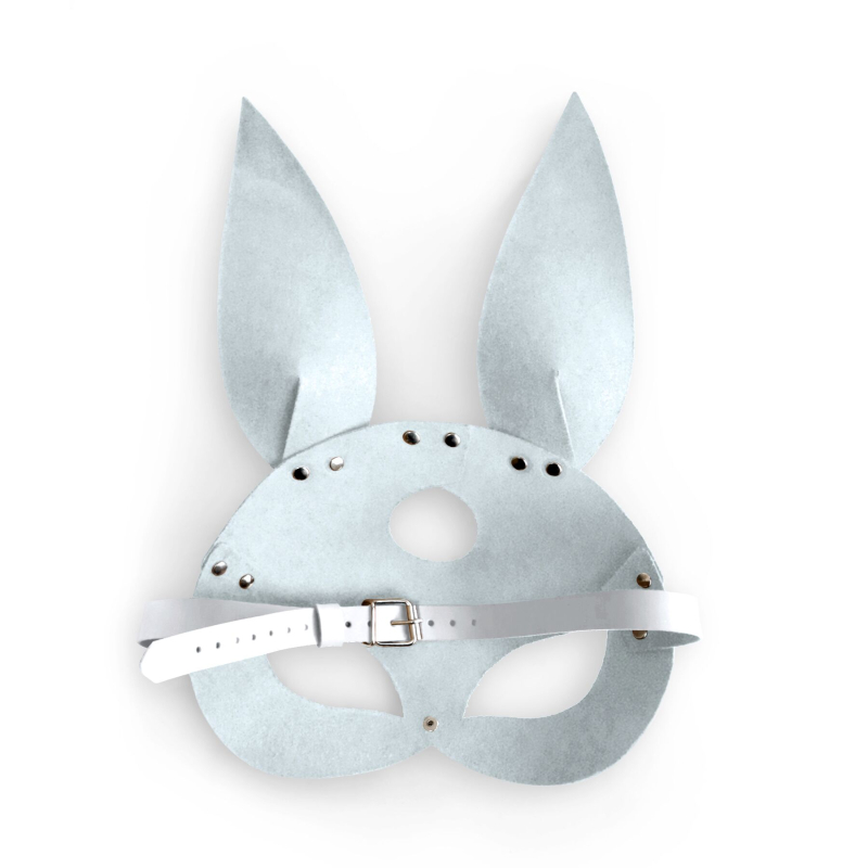 Шкіряна маска Зайчика Art of Sex – Bunny mask, колір Білий