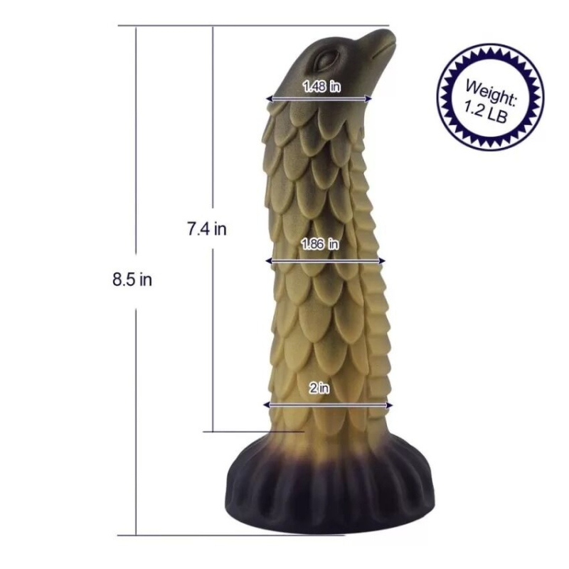 Силіконовий дилдо Hismith Squama Beast, Monster Series, довжина 22 см