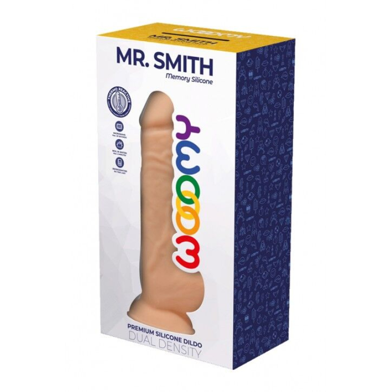 Силіконовий фалоімітатор Woomoy Mr.Smith, термореактивний, з присоскою, довжина 17.5 см, діам. 3.7 см