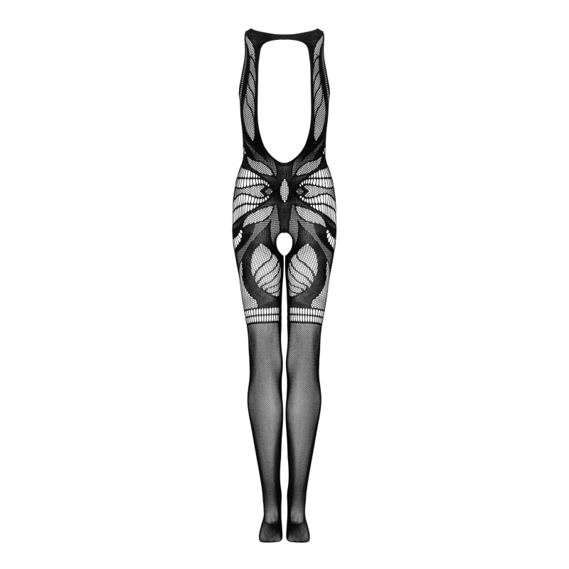 Сітчастий бодістокінг без рукавів Obsessive Bodystocking G331 S/M/L, чорний колір, з доступом