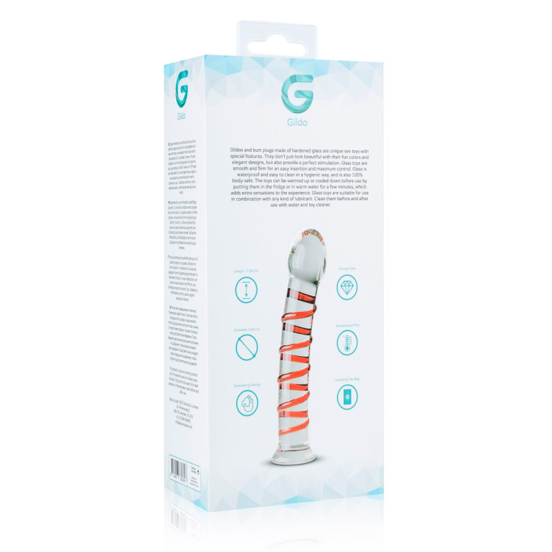 Стеклянный дилдо Gildo Glass Dildo No. 15, длина 17.5 см