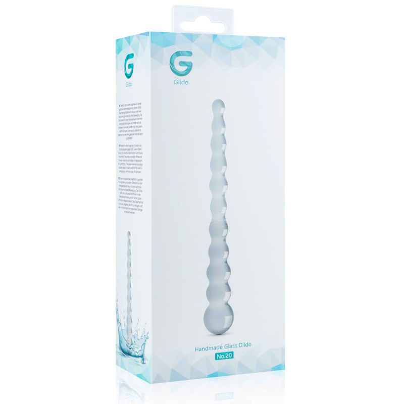 Скляний дилдо у вигляді намистин Gildo Glass Dildo No. 20, довжина 23 см