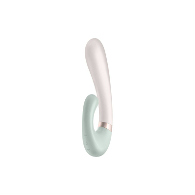 Смарт вібратор-кролик з підігрівом – Satisfyer Heat Wave Mint – кнопка бустер, управління з телефона на відстані
