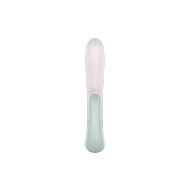 Смарт вибратор-кролик с подогревом – Satisfyer Heat Wave Mint – кнопка бустер, управление с телефона на расстоянии