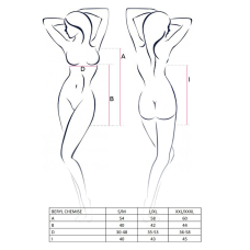 Сорочка бебі–дол Passion BERYL CHEMISE 2XL/3XL, чорний колір, трусики, напівпрозора, стрічка під груди