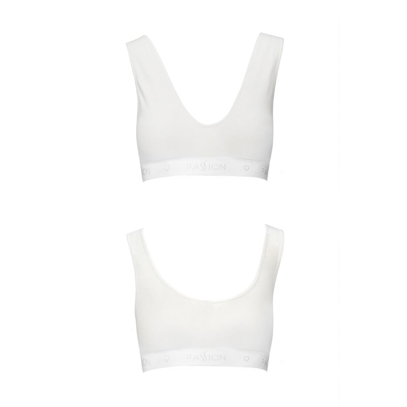 Спортивний топ з еластичної бавовни Passion PS005 TOP M, білий