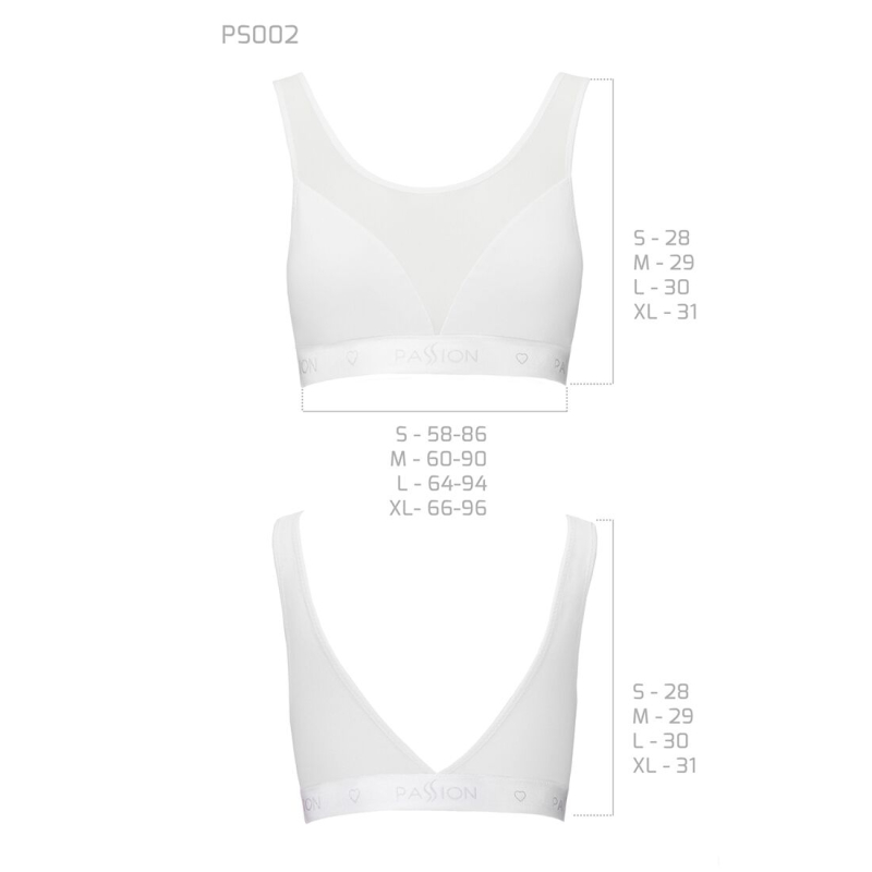 Топ с прозрачной вставкой Passion PS002 TOP XL, белый