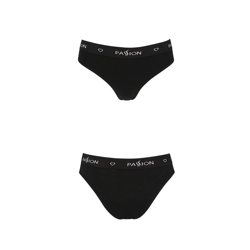Трусики–сліпи з бавовни та еластаном Passion PS004 PANTIES XL, чорний колір