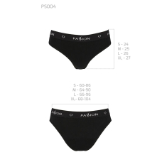 Трусики–сліпи з бавовни та еластаном Passion PS004 PANTIES XL, чорний колір