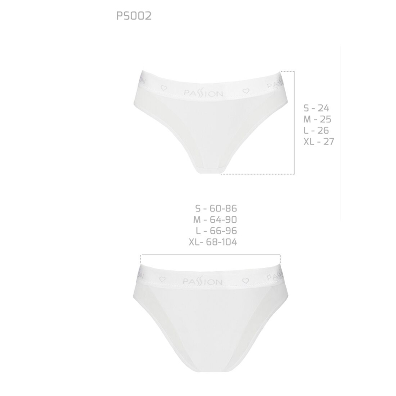 Трусики з прозорою вставкою Passion PS002 PANTIES L, білий
