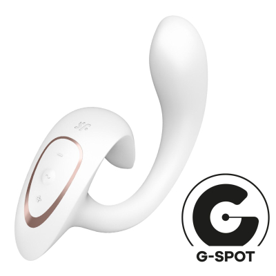 Вагінально-кліторальний вібратор – Satisfyer G for Goddess 1 White – гнучкий стовбур, 12х2 режимів