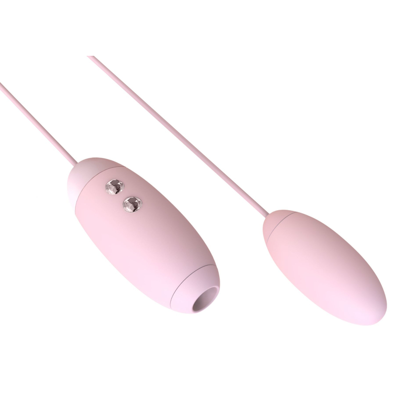 Вакуумный стимулятор с виброяйцом – KISSTOY Miss VV Pink 2в1 – три уровня вакуумной стимуляции и 13 вибро-режимов