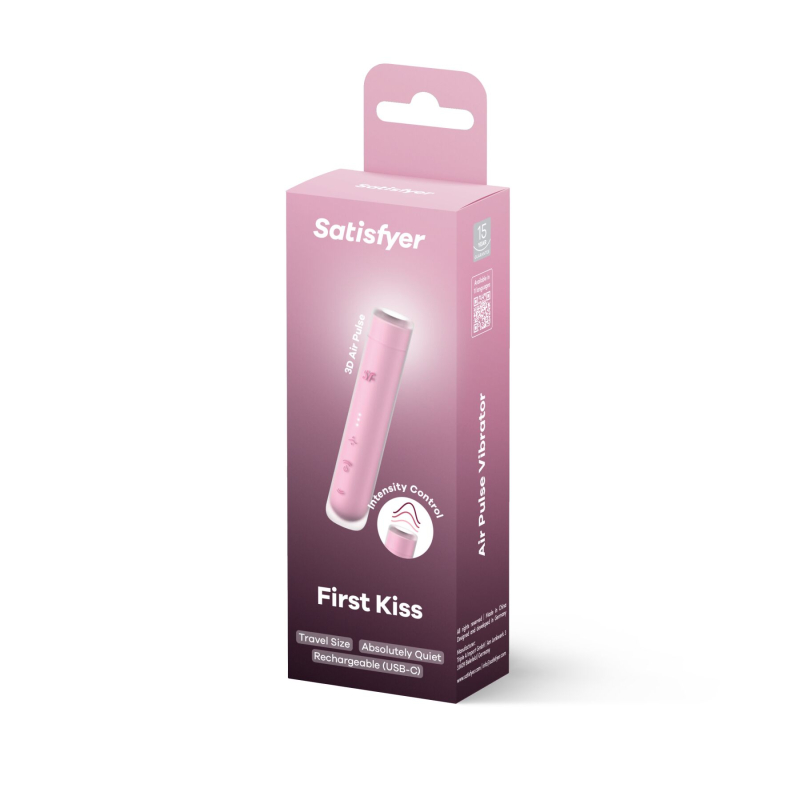 Вакуумний стимулятор – Satisfyer First Kiss, технологія 3D Air Pulse, подвійний силікон, 30 режимів