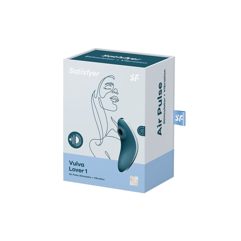 Вакуумный стимулятор + вибратор 2в1 – Satisfyer Vulva Lover 1 Blue – 11 режимов вакуума, 10 вибраций
