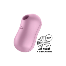 Вакуумний стимулятор з вібрацією 2в1 – Satisfyer Cotton Candy Lilac – 11 режимів вакууму, 12 режимів вібрації