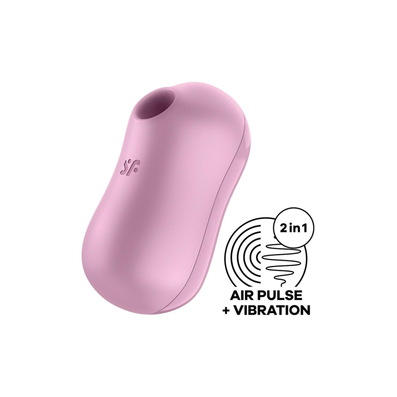 Вакуумний стимулятор з вібрацією 2в1 – Satisfyer Cotton Candy Lilac – 11 режимів вакууму, 12 режимів вібрації