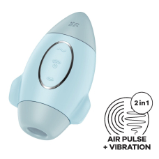Вакуумний стимулятор з вібрацією – Satisfyer Mission Control Blue – 2 незалежні мотори