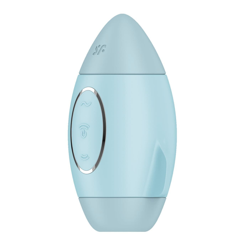 Вакуумний стимулятор з вібрацією – Satisfyer Mission Control Blue – 2 незалежні мотори