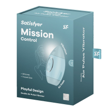 Вакуумний стимулятор з вібрацією – Satisfyer Mission Control Blue – 2 незалежні мотори
