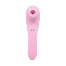 Вакуумний стимулятор з вібрацією та ребристою поверхнею – Wooomy Smoooch Pink – 10 режимів вакууму, 10 вібрації