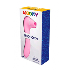 Вакуумний стимулятор з вібрацією та ребристою поверхнею – Wooomy Smoooch Pink – 10 режимів вакууму, 10 вібрації