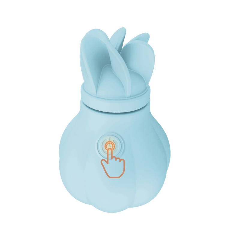 Вібратор для клитора з обертовими пелюстками – Adrien Lastic Caress Blue – 5 різних насадок у комплекті
