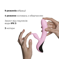 Вібратор-кролик – Adrien Lastic Mini Trigger з масажними рухами стовбура, 9 вібро-режимів та 4 коливань