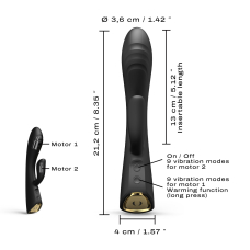 Вібратор-кролик – Dorcel FLEXI RABBIT BLACK – підігрів 40°C, гнучкий стовбур, 2 автономні мотори