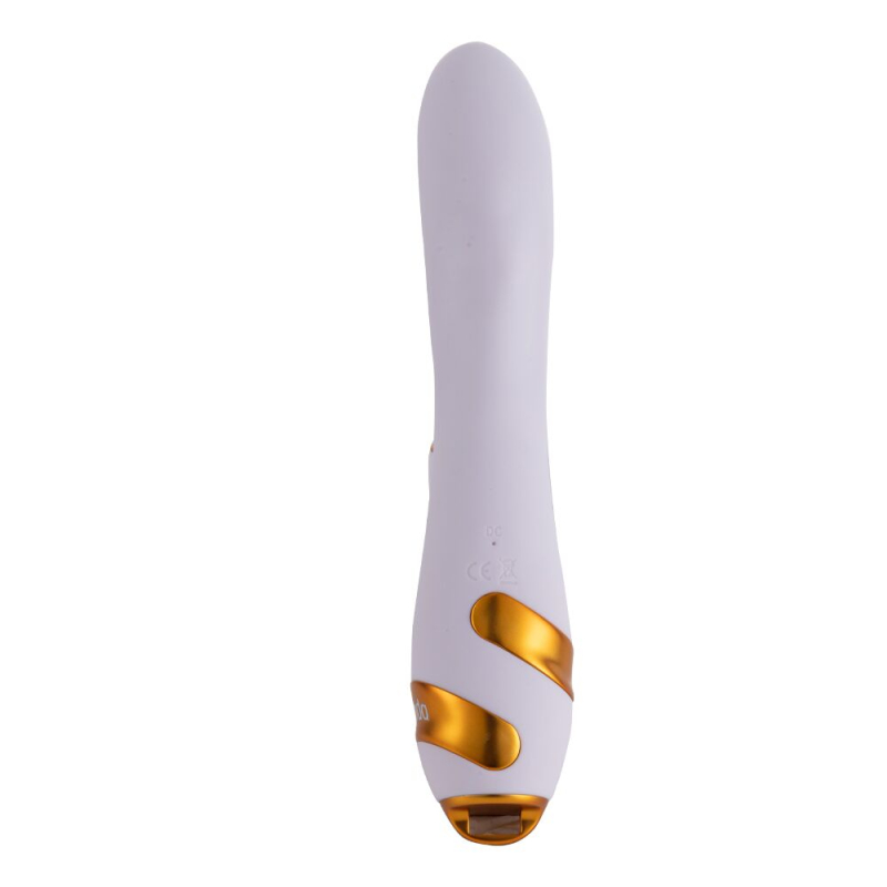 Вибратор-кролик с эротическим флогером – LOCKINK SEVANDA Whip White & Golden – 10 режимов