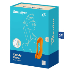 Вібратор на палець – Satisfyer Candy Cane Orange – 12 режимів вібрації, широкий діапазон використання