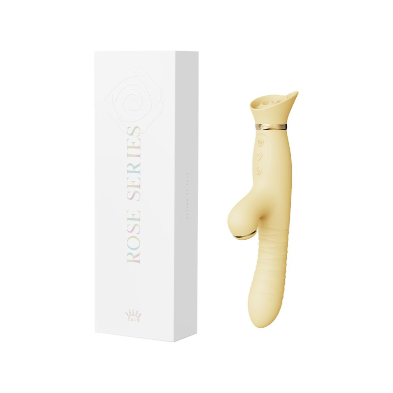 Вібратор-пульсатор з вакуумною стимуляцією – Zalo ROSE Thruster Lemon Yellow – 3 вібрації, 3 пульсації, 3 вакууму