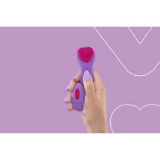 Вібратор у трусики – FairyGasm HeartGem Violet – магнітне кріплення, пульт, подвійна стимуляція, 9 режимів