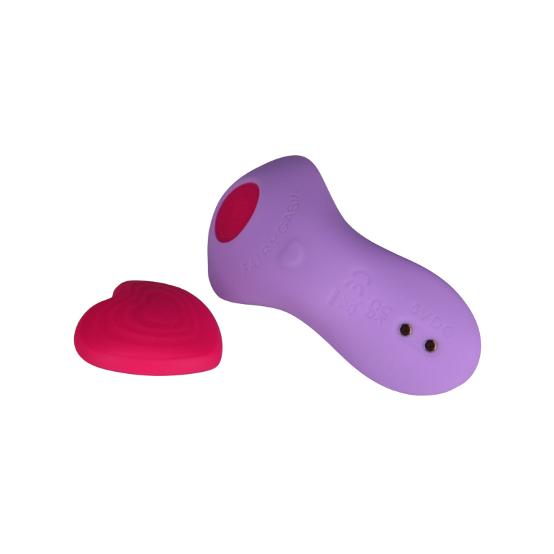 Вібратор у трусики – FairyGasm HeartGem Violet – магнітне кріплення, пульт, подвійна стимуляція, 9 режимів