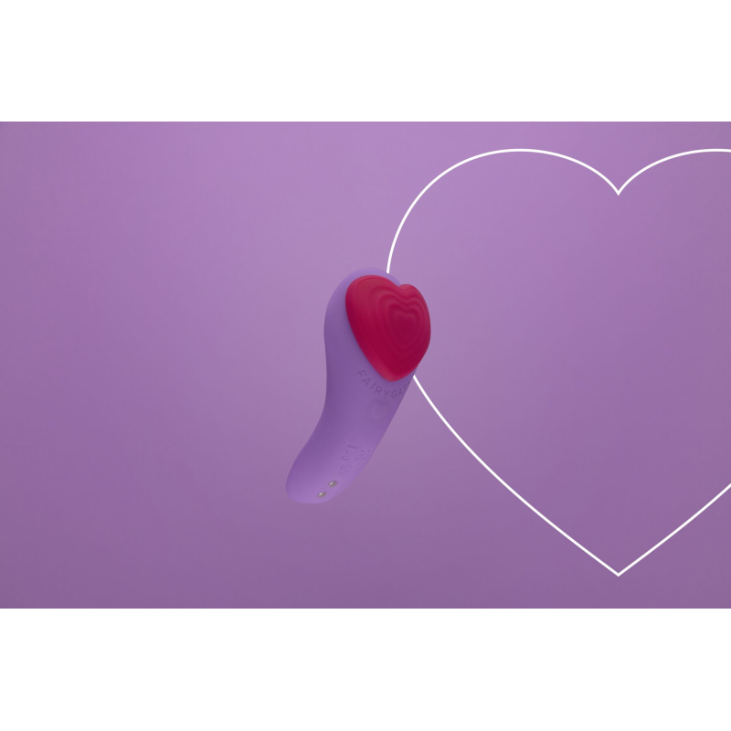 Вібратор у трусики – FairyGasm HeartGem Violet – магнітне кріплення, пульт, подвійна стимуляція, 9 режимів