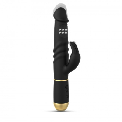 Вибратор с возвратно-поступательными движениями головки Dorcel Furious Rabbit 2.0 + вибрирующий клиторальный отросток