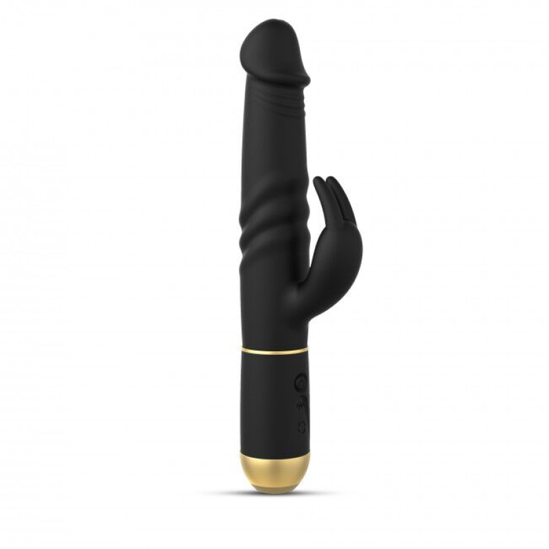 Вибратор с возвратно-поступательными движениями головки Dorcel Furious Rabbit 2.0 + вибрирующий клиторальный отросток