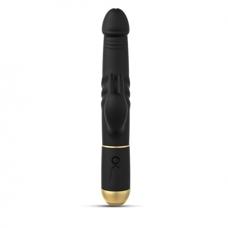Вибратор с возвратно-поступательными движениями головки Dorcel Furious Rabbit 2.0 + вибрирующий клиторальный отросток