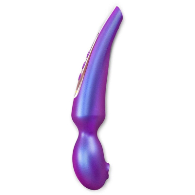 Вибромассажер Love To Love Pleaser Iridescent Night фиолетовый, изогнутая ручка, гибкий корпус, LED-индикация режимов