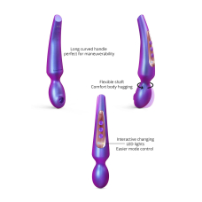 Вибромассажер Love To Love Pleaser Iridescent Night фиолетовый, изогнутая ручка, гибкий корпус, LED-индикация режимов