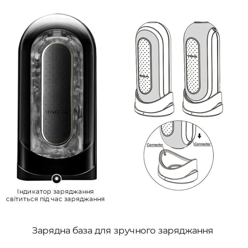 Вибромастурбатор Tenga Flip Zero Electronic Vibration Black – регулируемая интенсивность, 5 режимов управления