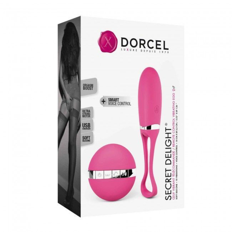 Віброяйце – Dorcel Secret Delight Magenta – пульт ДК, Orgasm booster, голосове керування
