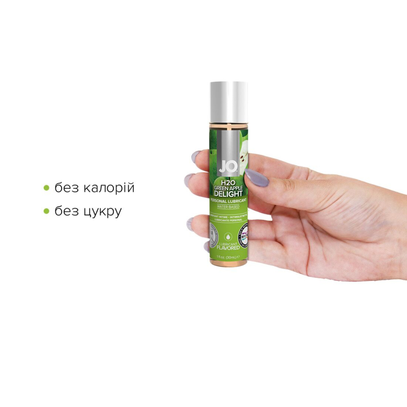 Змазка на водній основі JO H2O – Green Apple (30 мл) без цукру, рослинний гліцерин