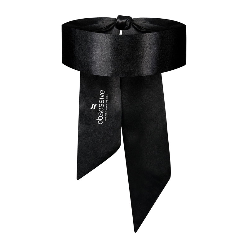 Атласная повязка-маска Obsessive Blindfold black One size, черная