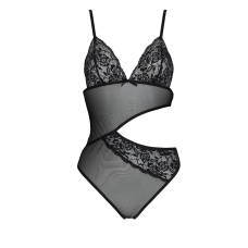 Боді з ажурним ліфом Passion CHRISTA BODY L/XL, чорний колір