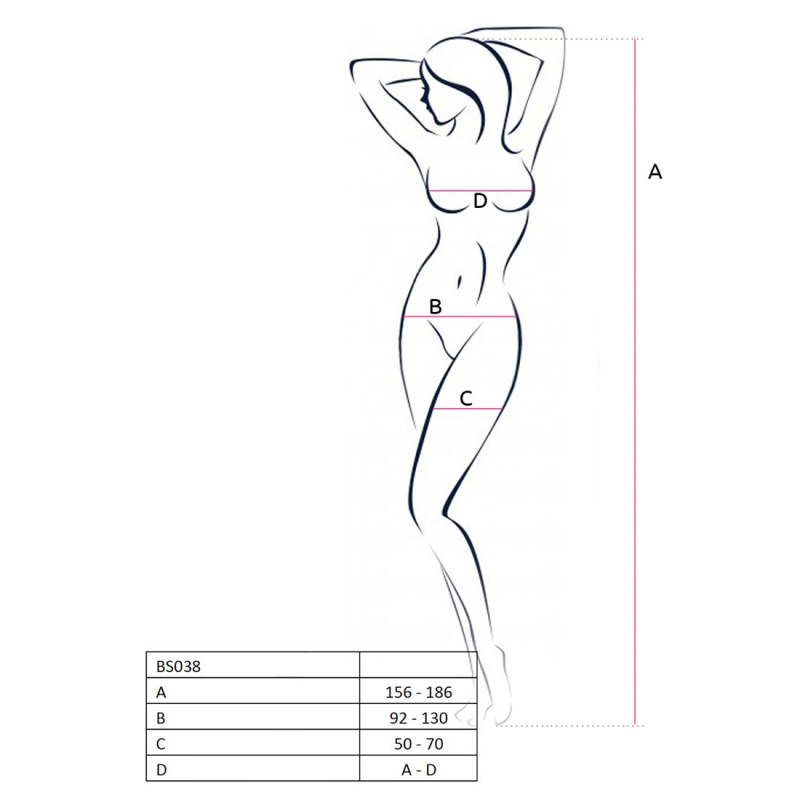 Бодистокинг Passion BS038 Белый, комбинезон, имитация чулок и пояса
