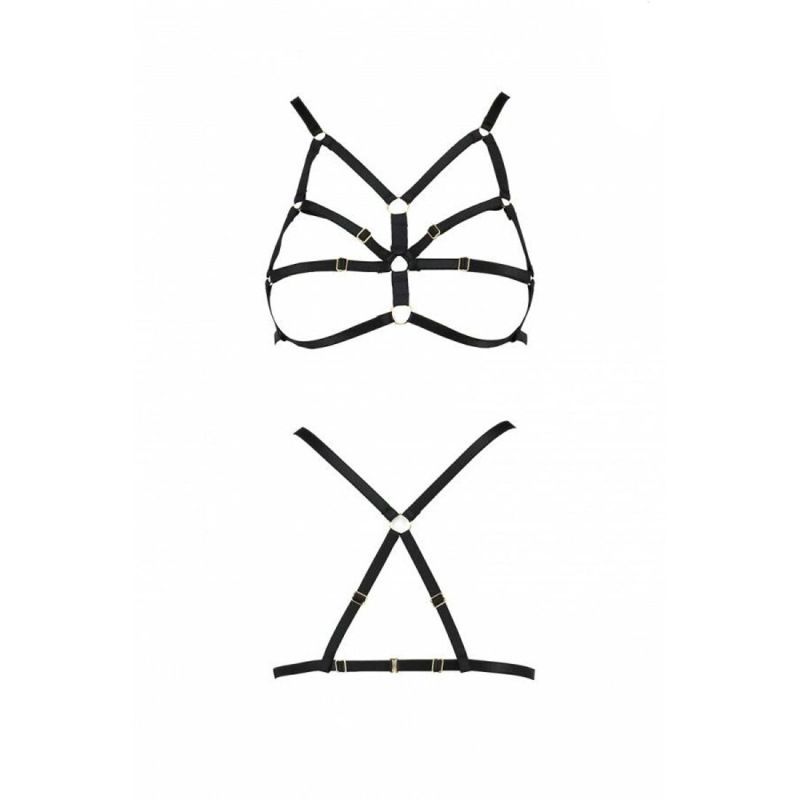Бюстгальтер–стрепи Passion Exclusive ARMANDA BRA L/XL, чорний колір