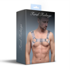 Чоловіча портупея на груди Feral Feelings – Bulldog Harness Прозорий