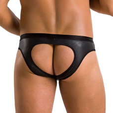 Чоловічі сліпи з вирізами Passion 041 SLIP JOE 2XL/3XL Чорний колір, екошкіра, відкриті сідниці